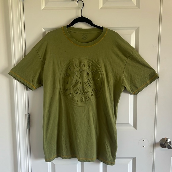 Authentic Germany Embossed XL T-shirt in Army Green Color - Picture 1 of 7